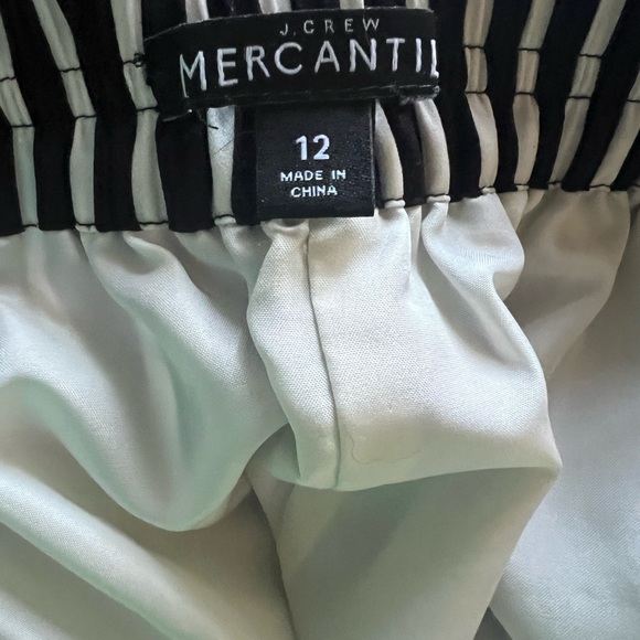 J. Crew Black and White Striped Mercantile Pleated Midi Skirt - Picture 2 of 3
